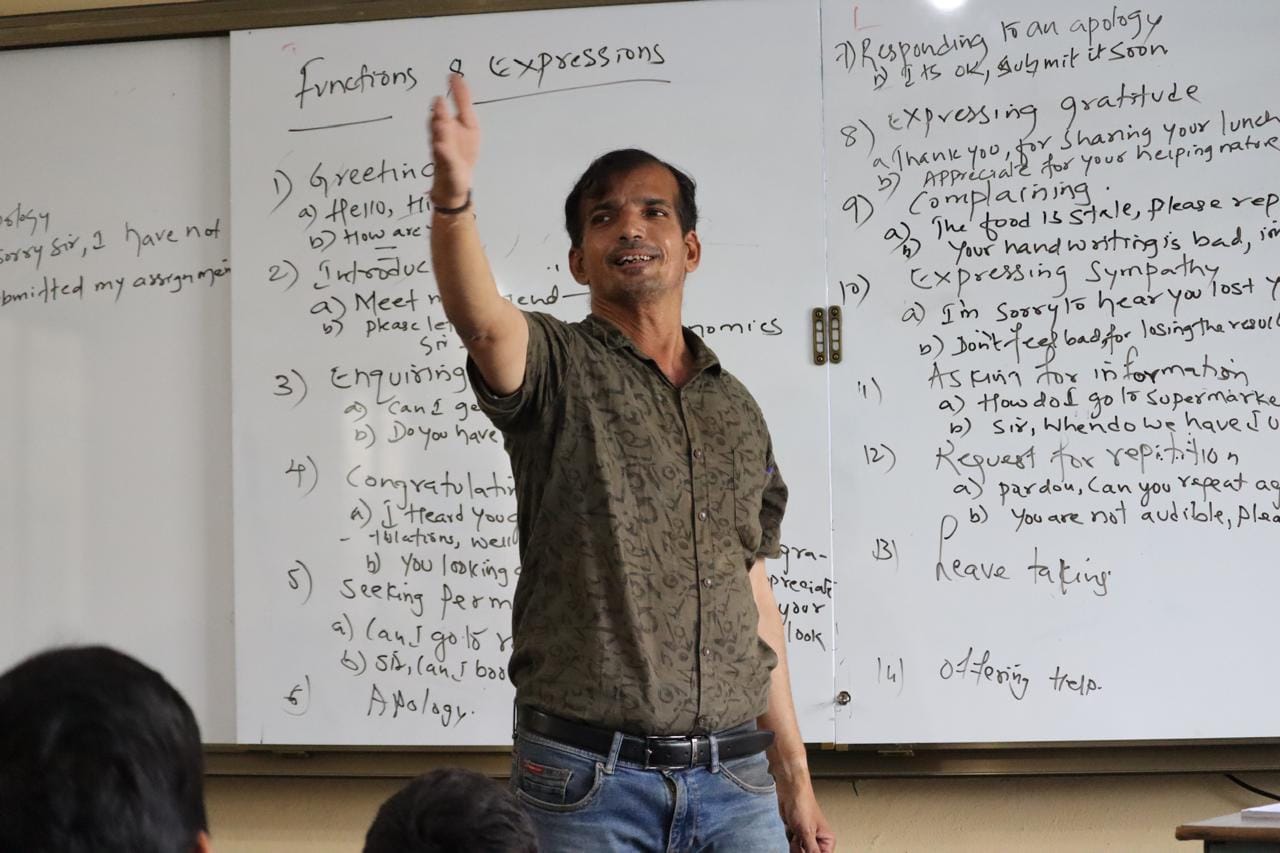 Students taking part in a workshop at Chimalgi PU College