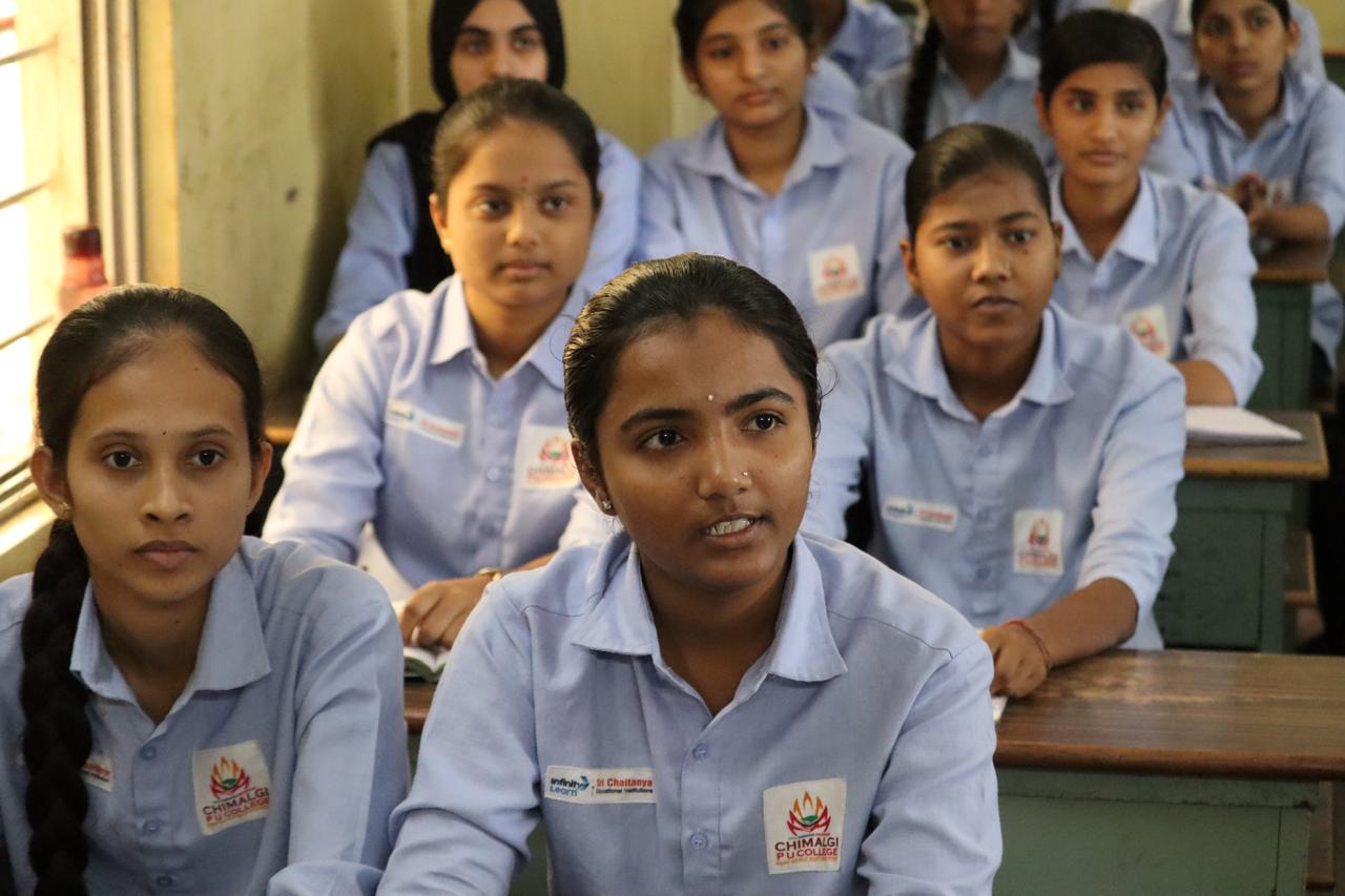 Chimalgi PU College students taking part in a club activity
